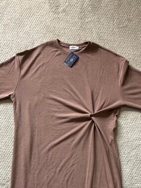 3X MONN Brown Maxi Dress with Twist Detail